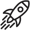 Rocket blasting off icon.