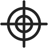 Icon displaying a target with a crosshair.