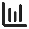 Icon of a vertical bar chart with three bars.