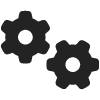 Two interlocked gear cogs.