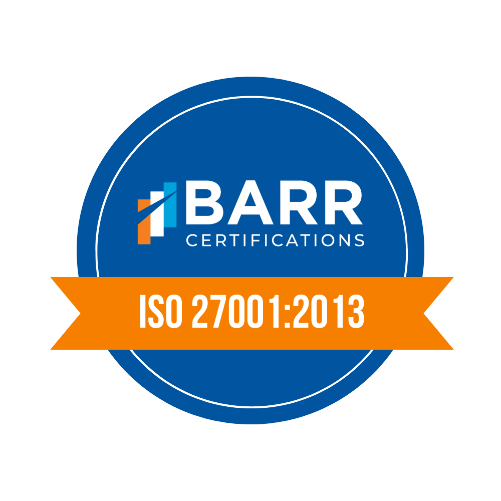 BARR Certifications ISO 27001:2013 logo