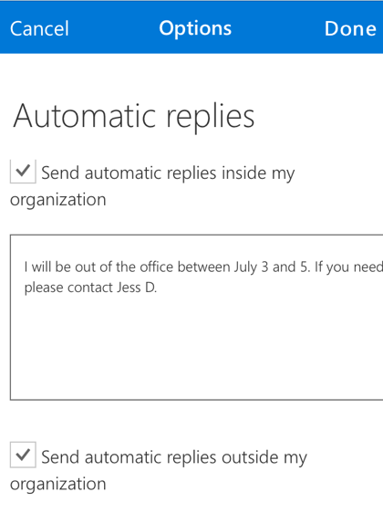 how to do out of office in microsoft outlook